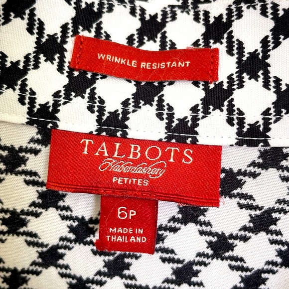 Talbots Wrinkle Free Diamond Pattern Button Down Shirt Size 6p - Picture 5 of 9